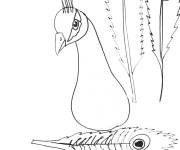 Coloriage Paon et les plumes scintillantes