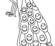 Coloriage Paon facile