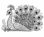 Coloriage Paon se repose