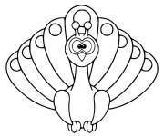 Coloriage Paon simple