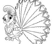 Coloriage Roya paon de dessin animé