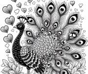 Coloriage Un paon magestique amoureux