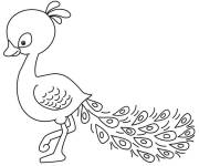 Coloriage Un petit paon tout mignon