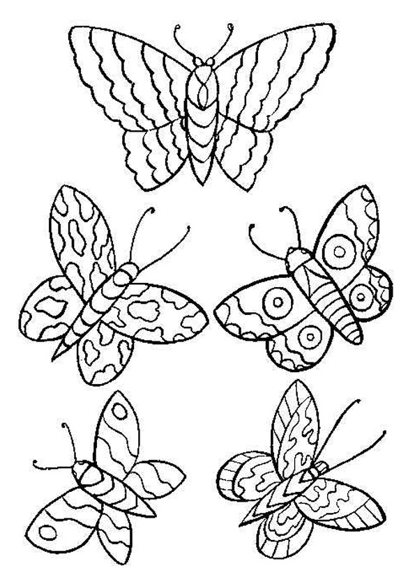 Coloriage Papillons stylisés dessin gratuit à imprimer