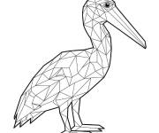 Coloriage Mod&egrave;le de p&eacute;lican en forme g&eacute;om&eacute;trique
