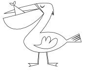 Coloriage et dessins gratuit P&eacute;lican &agrave; la main à imprimer