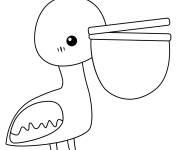 Coloriage P&eacute;lican au bec ouvert