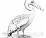 Coloriage P&eacute;lican blanc pour enfants