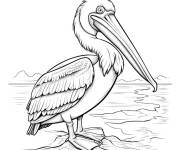 Coloriage P&eacute;lican dans un portrait r&eacute;aliste
