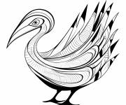 Coloriage P&eacute;lican en forme artistique