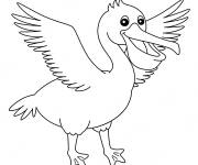 Coloriage et dessins gratuit P&eacute;lican joyeux de bande anim&eacute;e à imprimer