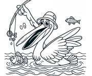Coloriage P&eacute;lican p&ecirc;cheur
