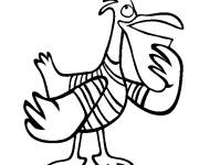 Coloriage et dessins gratuit P&eacute;lican portant un maillot à imprimer