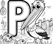 Coloriage P&eacute;lican pour les &eacute;coliers