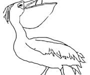 Coloriage et dessins gratuit P&eacute;lican pour les petits à imprimer