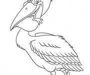 Coloriage P&eacute;lican qui sourit