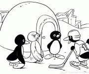 Coloriage et dessins gratuit Les pingouins en jouant à imprimer