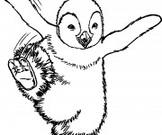 Coloriage Petit pingouin danse