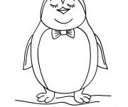Coloriage Pingouin avec noeud