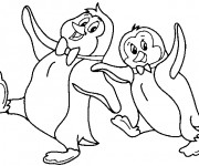 Coloriage et dessins gratuit Pingouins élégants à imprimer