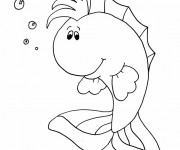 Coloriage Poisson dessin animé