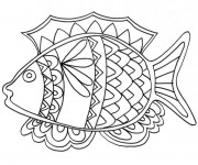 Coloriage et dessins gratuit Poisson mandala pour enfant à imprimer