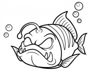 Coloriage et dessins gratuit Poisson méchant à imprimer