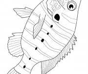 Coloriage Poisson rayé