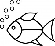 Coloriage et dessins gratuit Poisson simple et bulles à imprimer