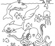 Coloriage Poissons de mer