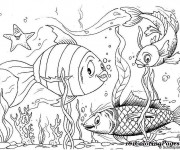 Coloriage Poissons dessin animé