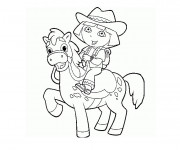 Coloriage et dessins gratuit Poney et Dora à imprimer