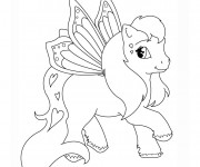 Coloriage et dessins gratuit Poney volant à imprimer