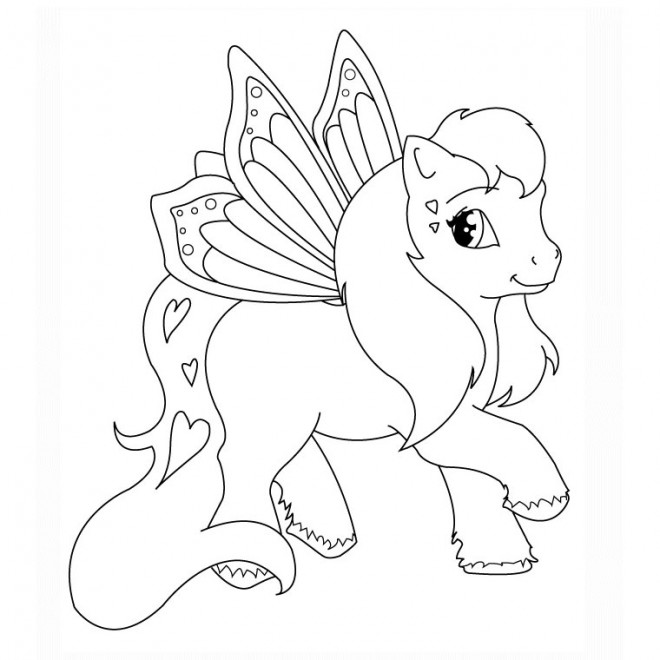 Coloriage Poney Volant Dessin Gratuit à Imprimer