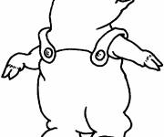 Coloriage Cochon qui danse