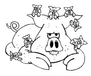 Coloriage Porc et ses petits