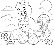 Coloriage Poule 21