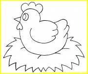 Coloriage Poule 7