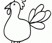 Coloriage et dessins gratuit Poulet au crayon à imprimer