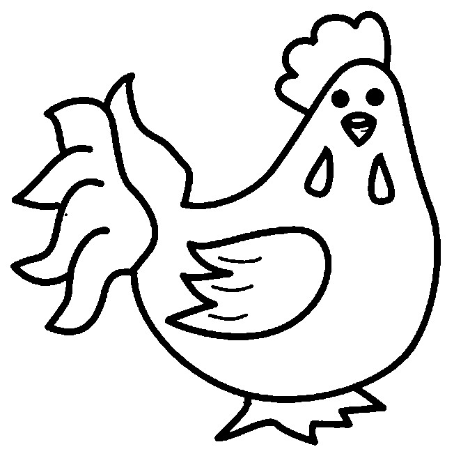  Coloriage  Poulet en noir  et  blanc  dessin  gratuit  imprimer