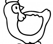 Coloriage Poulet simple