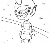 Coloriage Petit Poulet qui porte des lunettes