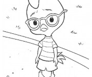 Coloriage Petit Poulet qui porte des lunettes