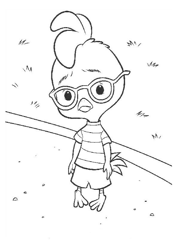 Coloriage et dessins gratuits Petit Poulet qui porte des lunettes à imprimer