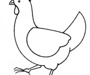 Coloriage Poulet en marchant