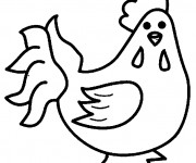 Coloriage Poulet en noir et blanc