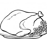 Coloriage Poulet roti