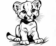 Coloriage B&eacute;b&eacute; Puma adorable en portrait