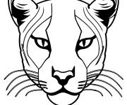 Coloriage et dessins gratuit Contour de la t&ecirc;te d'un puma f&eacute;roce à imprimer