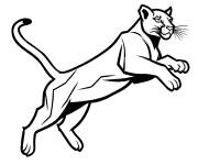 Coloriage et dessins gratuit Croquis d'un puma sautant dans les airs à imprimer